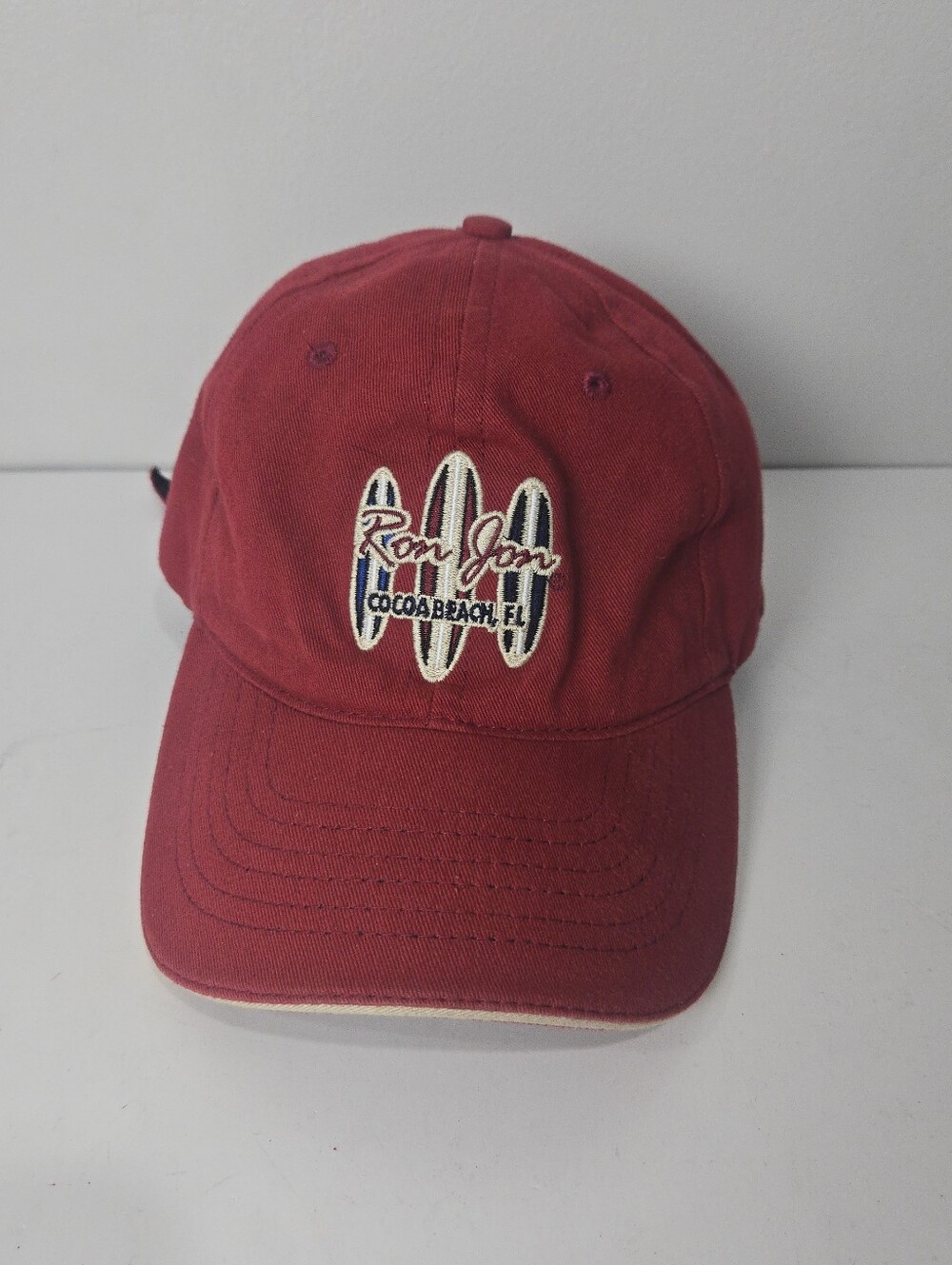 Ron Jon Red Surfboard Embroidered Baseball Hat